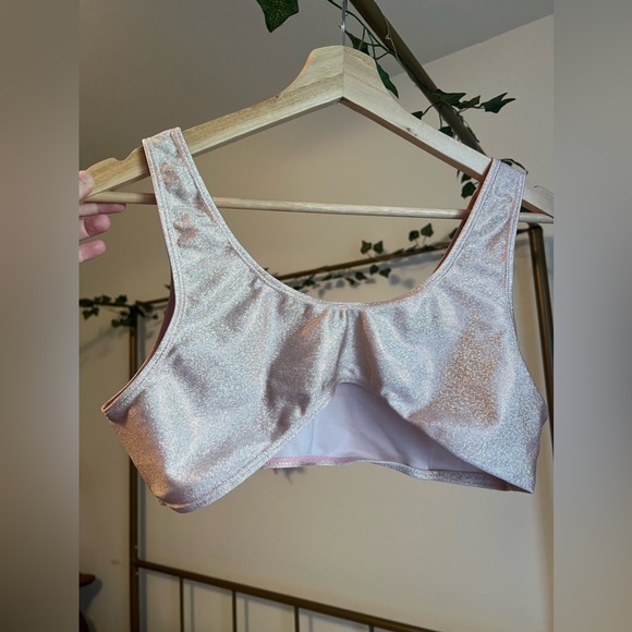 Pink Shimmer Bikini Rave Top - Picture 2 of 4